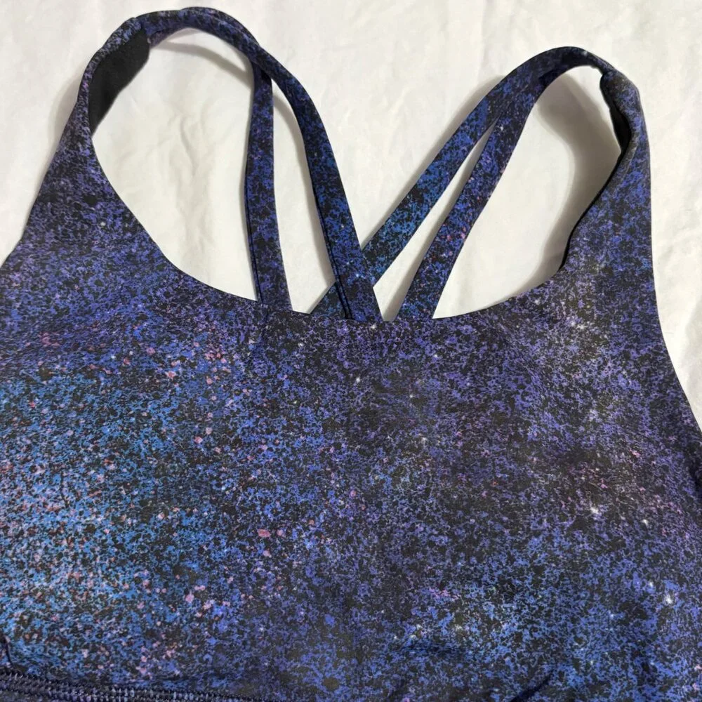 EXCELLENT Lululemon Energy Sports Yoga Bra Nulux Medium Support Purple Blue 4 - Picture 3 of 10